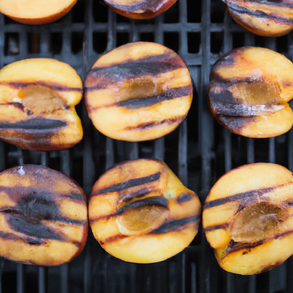 Grilled peaches charcoal stripes